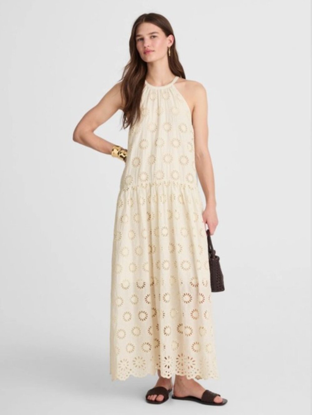 Madewell Cream Aubriella Midi Dress L NWT